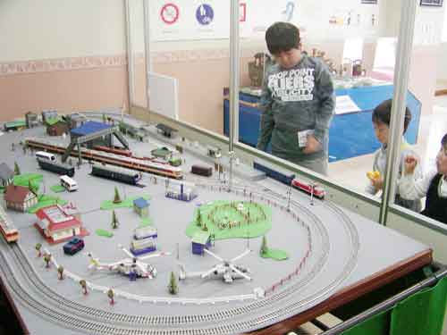 北鹿浜公園展示室の鉄道模型